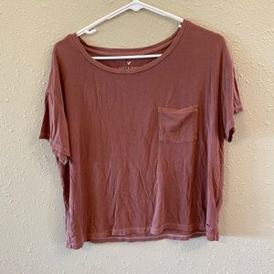 American eagle short sleeve red/maroon shirt. Size medium